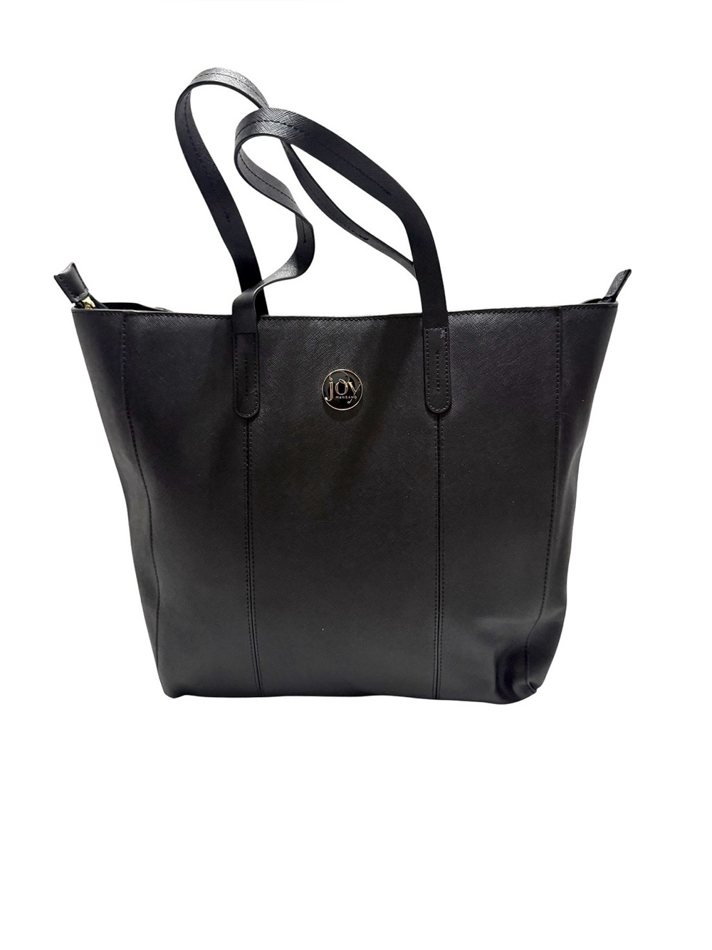 Joy Mangano black leather tote bag